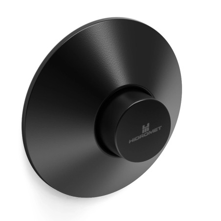 Válvula descarga inodoro con tapa redondo - Negra - Hidromet