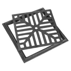 Reja para piso 40x40cm - Hierro fundido con marco