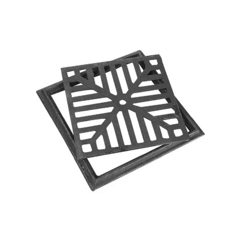 Reja para piso 40x40cm - Hierro fundido con marco