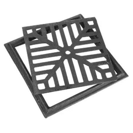 Reja para piso 40x40cm - Hierro fundido con marco