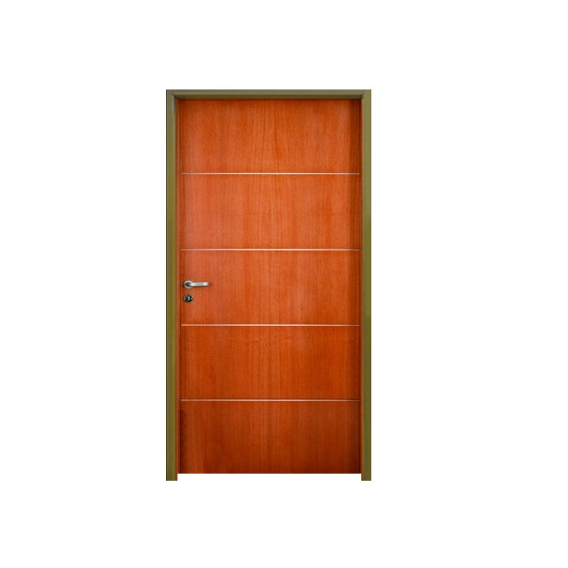 Puerta 2006 Americ - Cedrillo con insertos de aluminio - Marco chapa 18 (derecha) 70x15