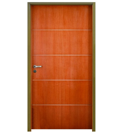 Puerta 2006 Americ - Cedrillo con insertos de aluminio - Marco chapa 18 (derecha) 70x15