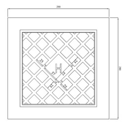 Hidrante caja hidrante letra H Hierro fundido 29 x 29 cm
