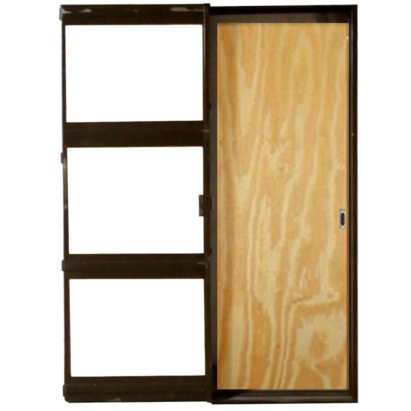 Puerta corrediza 60x10 - Tabique para placa de yeso - Pino - Marco de Chapa 18 - Valentinuz