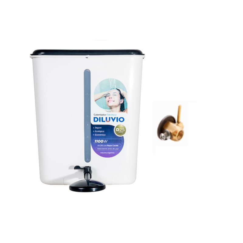 Calefón eléctrico enlozado grifo de bronce x 20lts - Plus