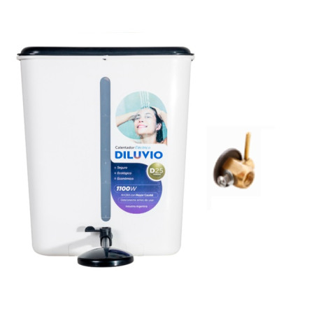 Calefón eléctrico enlozado grifo de bronce x 20lts - Plus