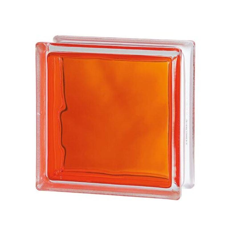 Ladrillo vidrio nube naranja 19x19x8