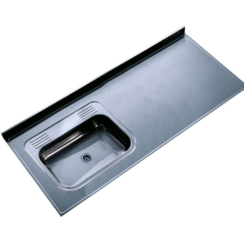Mesada Johnson acero inoxidable 430, 120cm con pileta ZZ52 - Izquierda - Sin orificios
