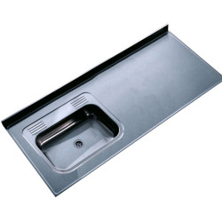 Mesada Johnson acero inoxidable 430, 140cm con pileta ZZ52 - Izquierda - Sin orificios