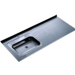 Mesada Johnson acero inoxidable 430, 160cm con pileta ZZ52 - Izquierda - 1 orificio