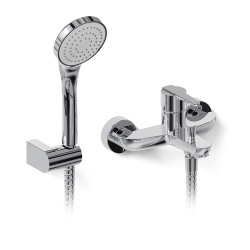 Grifería ducha exterior con duchador monocomando Flat cromo - Hidromet