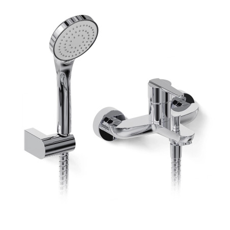 Grifería ducha exterior con duchador monocomando Flat cromo - Hidromet