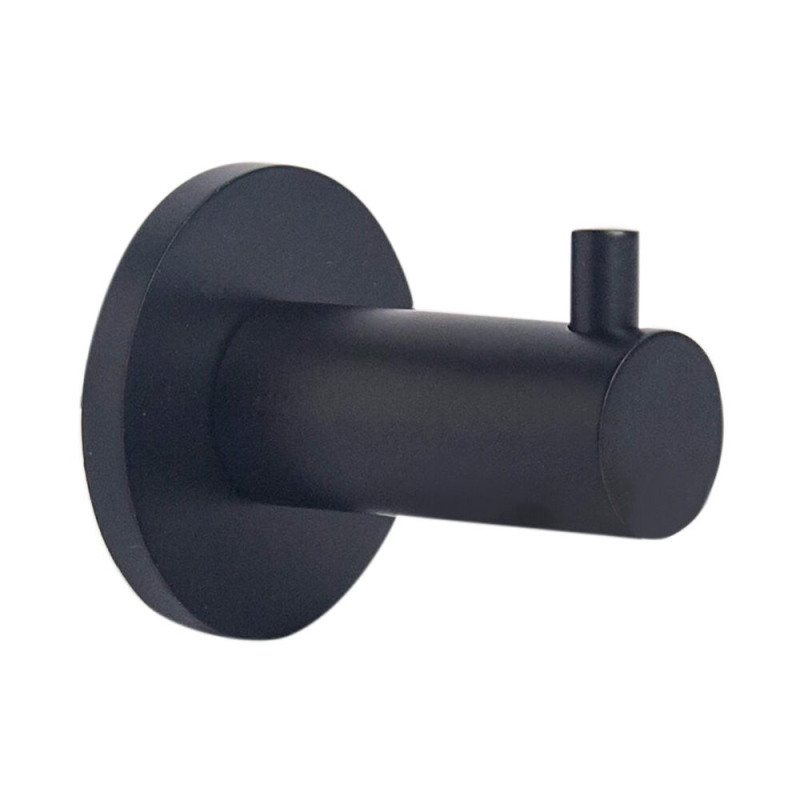 Percha simple Mini A - Accesorio de baño Adhesivo - Negro