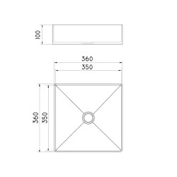 Bacha Ferrum Mola Cuadra 36cm Bronce Brillante - LC36CGB