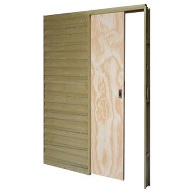 Puerta corrediza 70x10 Pino Marco de chapa 18 - Tabique de yeso - Piamel