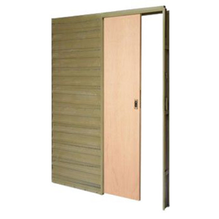 Puerta corrediza 70x15 Cedro Marco de chapa 18 - Piamel
