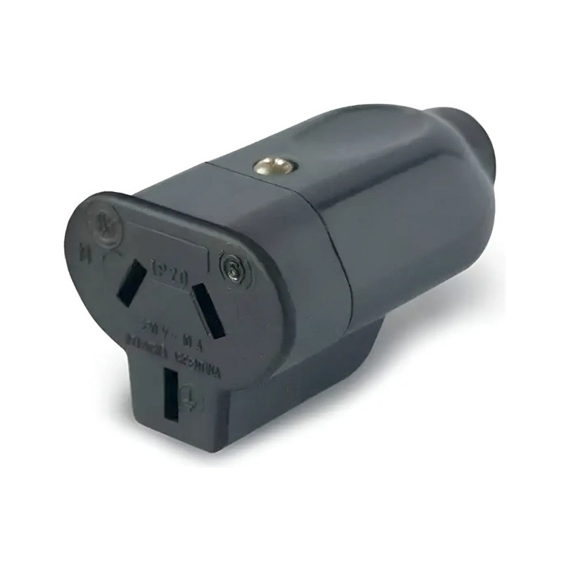 Ficha hembra 3 pernos chatos - Kalop - Negro - KD44253