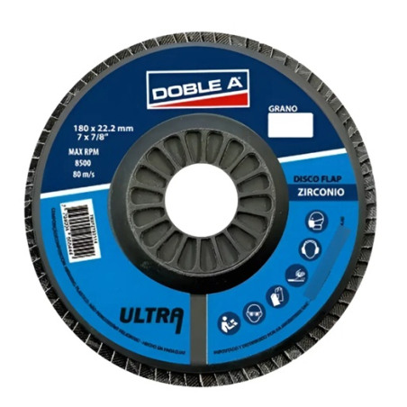 Disco tipo ultra flap zirconio - 180mm - grado 120 - doble A