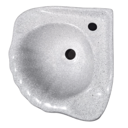 Lavatorio de fibra de vidrio esquinero colegial Gris 35x35cm