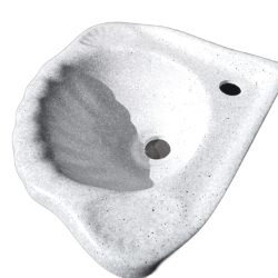 Lavatorio de fibra de vidrio esquinero colegial Gris 35x35cm