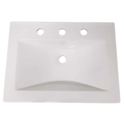 JC mesada Mármol sintético Profunda blanca 60x50cm - 3 orificios