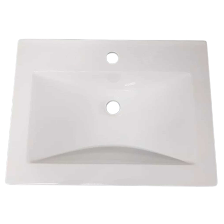 JC mesada Mármol sintético Profunda blanca 60x50cm - 1 orificio
