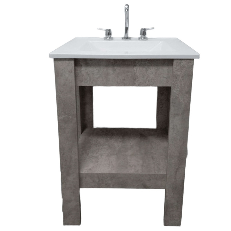 Vanitory New Coutry JC 60 cm - Melamina concreto - Sin mesada