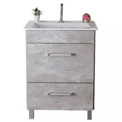 Vanitory JC Nordica 60cm - 2 cajones concreto - Sin mesada