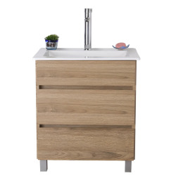 Vanitory Nórdica JC 80 cm - 2 cajones - Olmo - Sin mesada