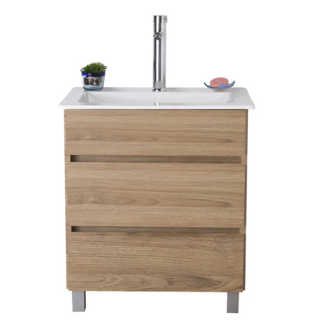 Vanitory Nórdica JC 80 cm - 2 cajones - Olmo - Sin mesada