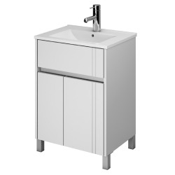 Vanitory Nature Schneider 50 cm - 2 puertas y 1 cajón - Blanco brillante - Sin mesada