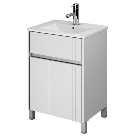 Vanitory Nature Schneider 50 cm - 2 puertas y 1 cajón - Blanco brillante - Sin mesada