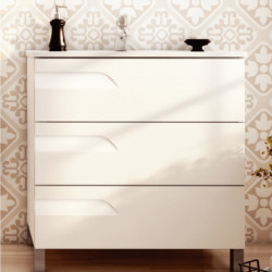 Vanitory pie Rivo Schneider 100cm - PVC Blanco - Sin mesada
