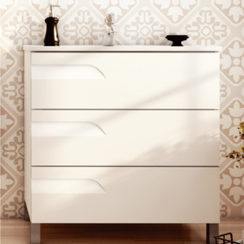 Vanitory pie Rivo Schneider 100cm - PVC Blanco - Sin mesada