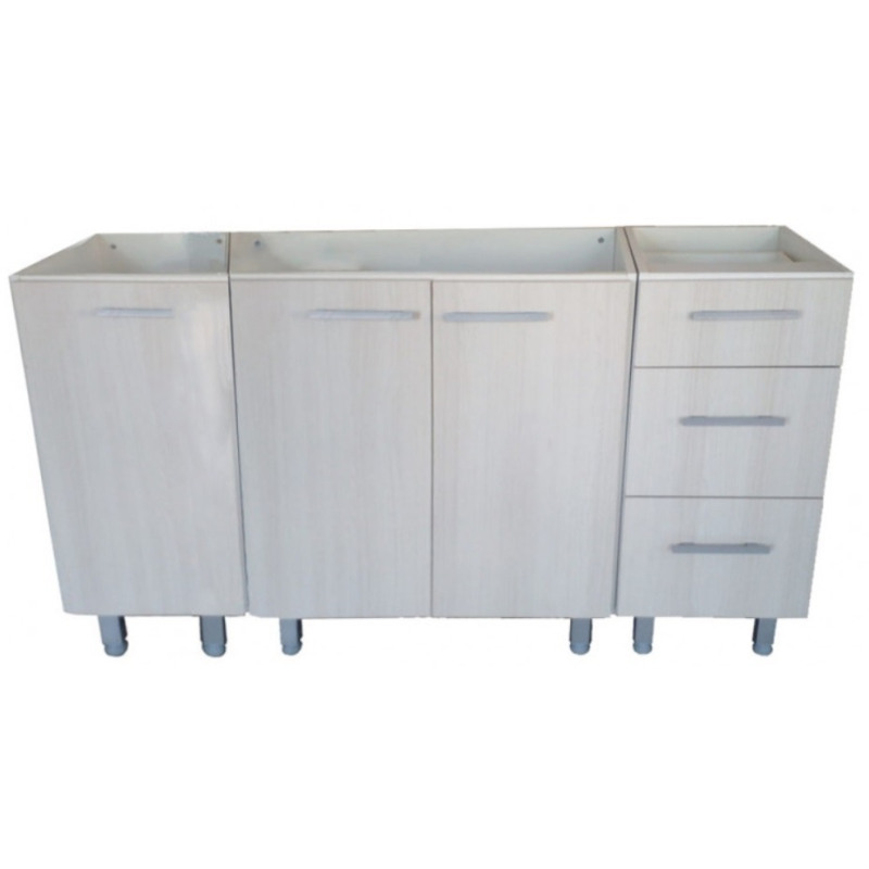 Bajo mesada Ártico - JC - 2 puertas, modular 3 cajones - 180 cm