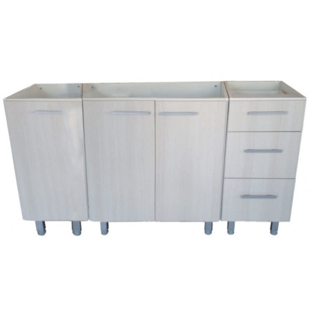 Bajo mesada Ártico - JC - 2 puertas, modular 3 cajones - 180 cm