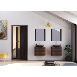 Vanitory Uniq Schneider 60cm - Colgante - Dos cajones - Oliva - Con tapa - Sin bacha