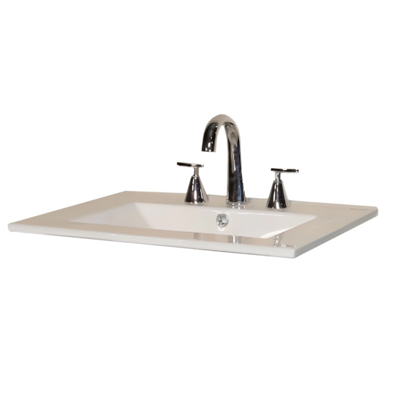 Mesada Campi 80cm- Loza - Recta - 3 orificios
