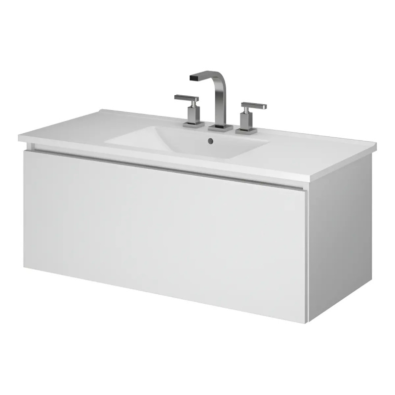 Vanitory City Schneider 100cm - Colgar - PVC Blanco - Sin mesada