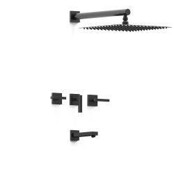 Grifería Block Lever Ducha 300 con pico Negro - Hidromet