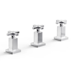 Grifería bidet bicomando con transferencia Geometry cromo - Hidromet