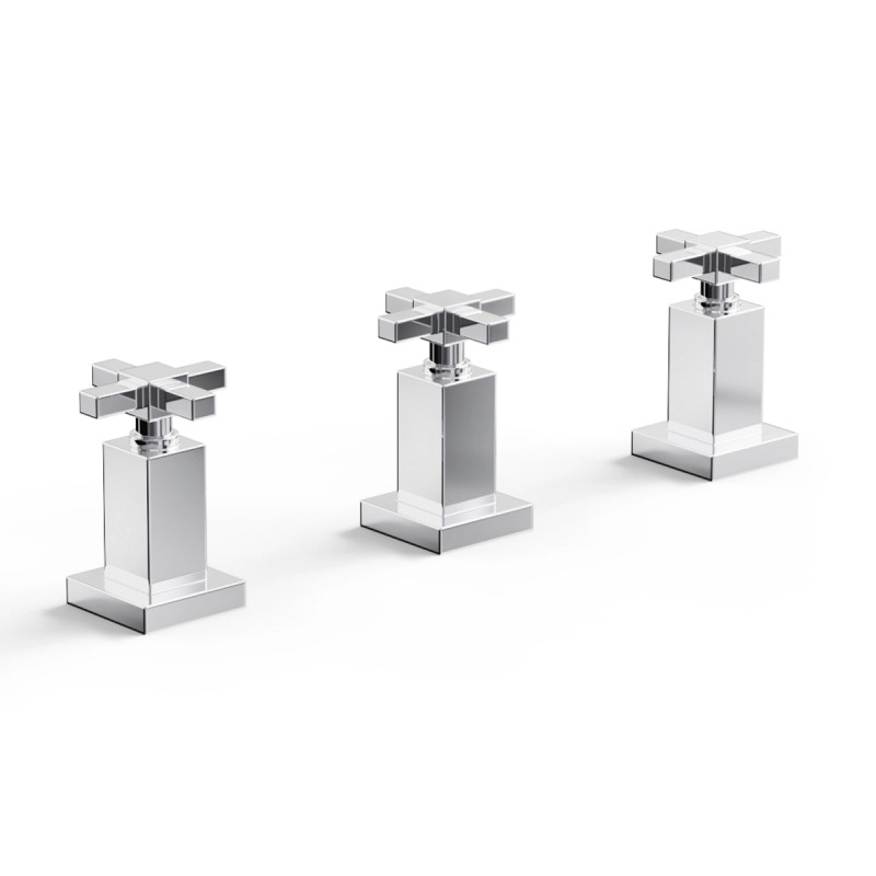 Grifería bidet bicomando con transferencia Geometry cromo - Hidromet