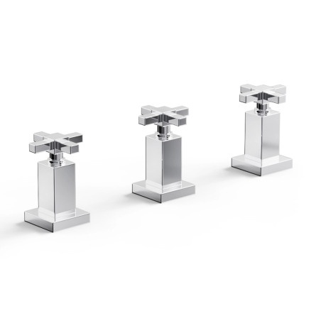 Grifería bidet bicomando con transferencia Geometry cromo - Hidromet