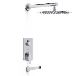 Grifería ducha 300 con pico monocomando Space Cromo - Hidromet