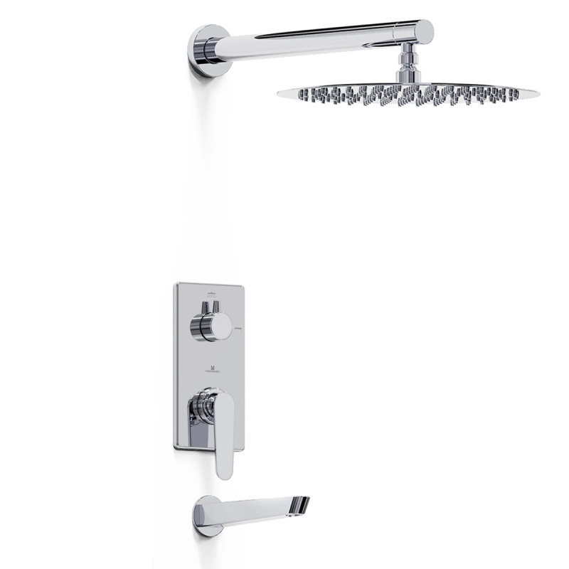 Grifería ducha 300 con pico monocomando Space Cromo - Hidromet