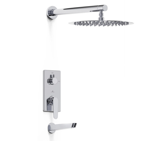 Grifería ducha 300 con pico monocomando Space Cromo - Hidromet