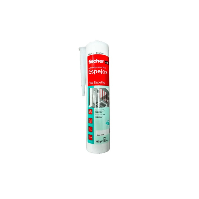 Silicona fijar espejo blanco x 360 ml fischer