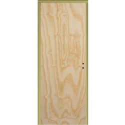 Puerta placa - Marco de chapa 20 - Pino - Izquierda - 80x10cm Tabique de yeso - Piamel