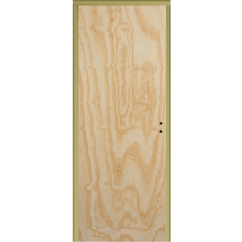 Puerta placa - Marco de chapa 20 - Pino - Izquierda - 80x10cm Tabique de yeso - Piamel