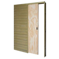 Puerta corrediza 60x10 Pino Marco de chapa 18 - Piamel